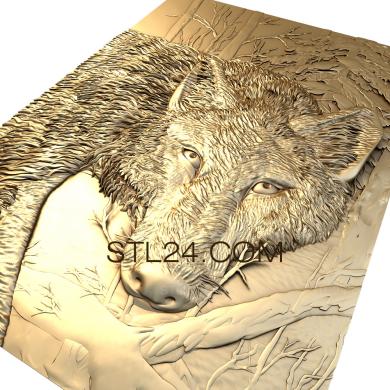 Панно художественные (Морда волка, PH_0141) 3D модель для ЧПУ станка